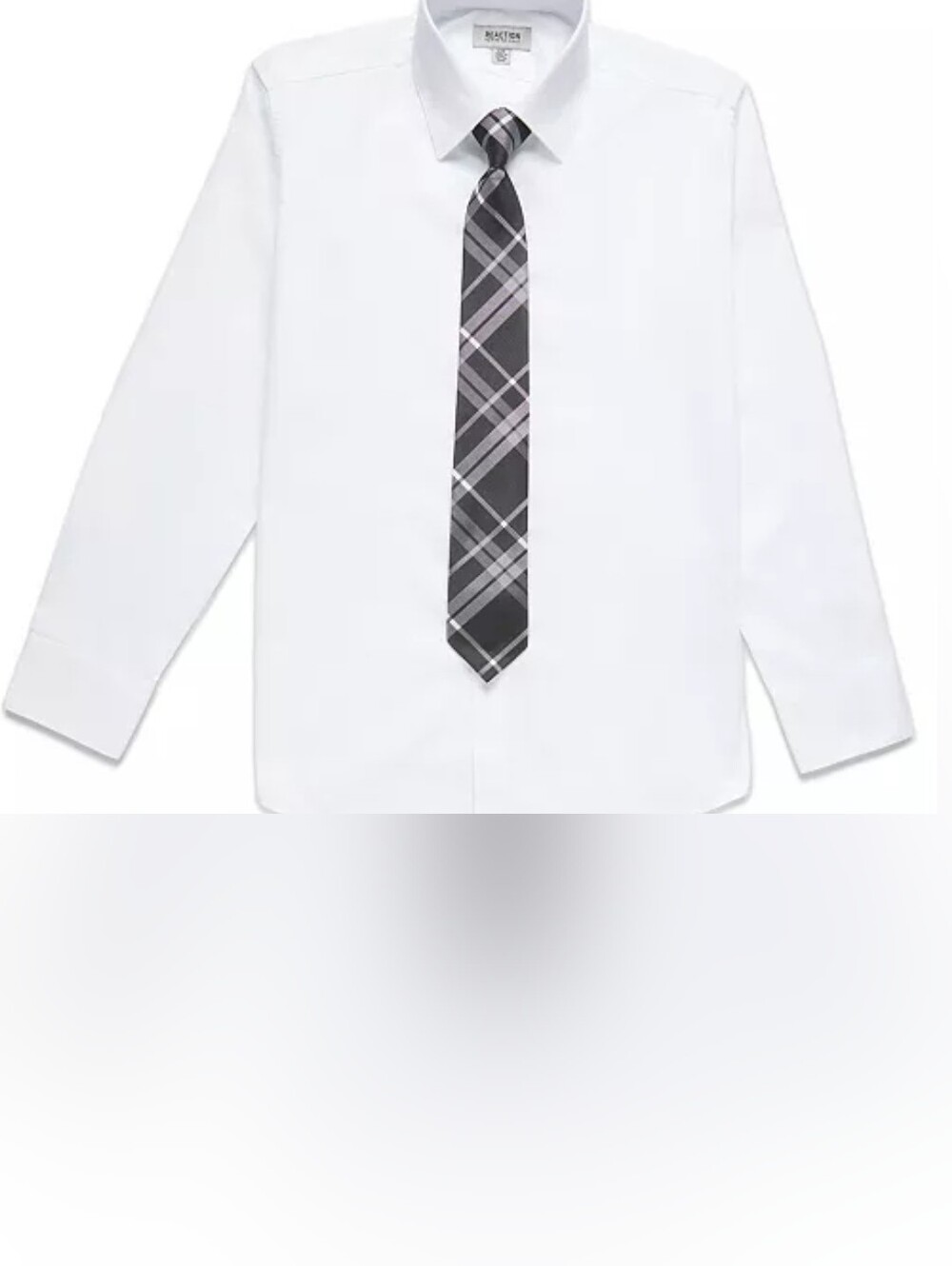 Kenneth Cole Reaction SEALED! NWT! Big Boys Solid Classic Shirt & Tie Set Sz 18R